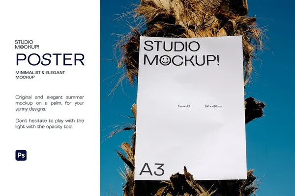 极简主义优雅宣传单广告海报设计贴图展示样机模板素材 MINIMALIST POSTER MOCKUP-9