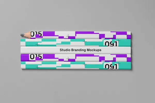 高质量铅笔笔身广告工作室品牌VI设计提案贴图展示样机模板 Studio Branding Mockups