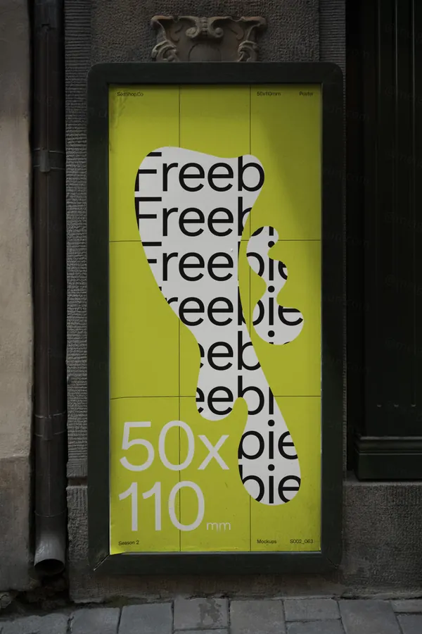 高质量户外灯箱广告牌海报设计展示样机模板 S002-063