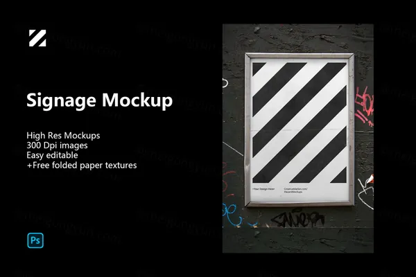 潮流户外都市街头广告牌海报设计提案贴图展示样机模板 Urban Poster Mockup-15