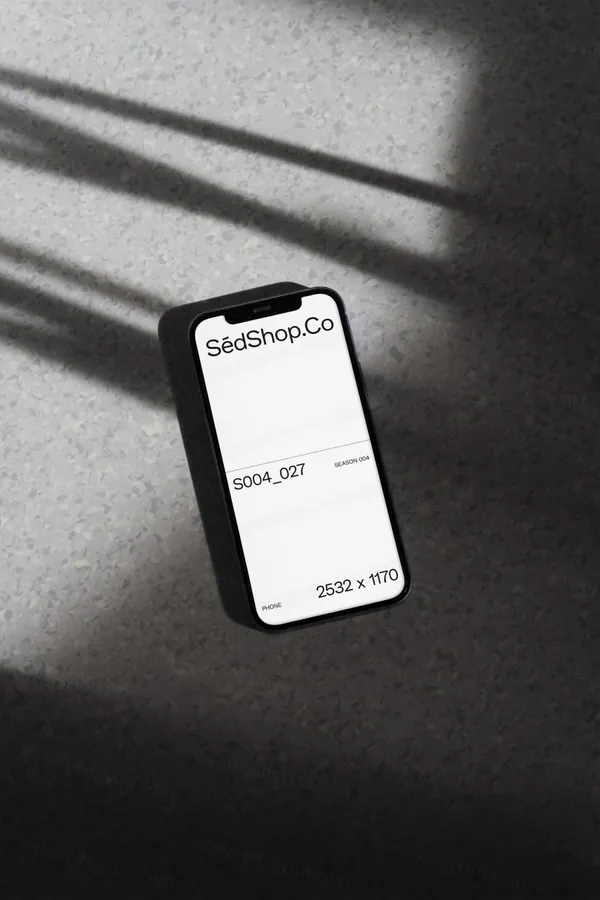 高级阴影苹果手机APP设计贴图UI提案展示样机模板 S004-027