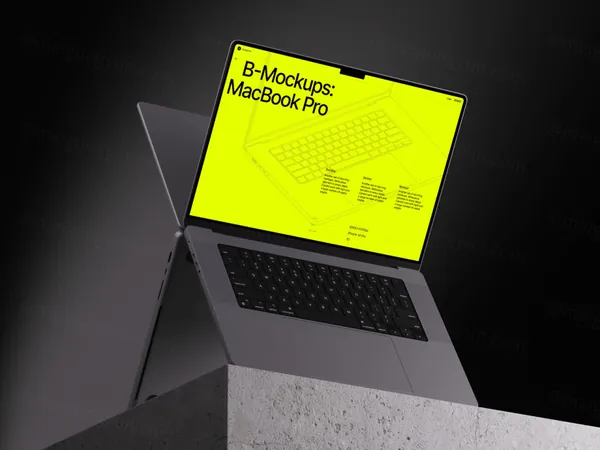 高质量苹果笔记本创意场景网页设计Web贴图展示样机模板 B - MacBook 16 Pro Mockups-15