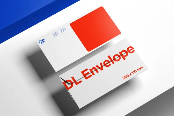 极简主义高端信封明信片企业商务品牌VI设计贴图展示样机模板 DL Envelope Mockup