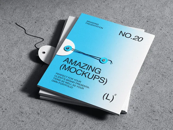 极简主义文件袋品牌设计提案贴图展示样机模板素材 Qubus: Brutal Stationery Mockups-2