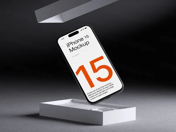 最新iPhone 15时尚潮流创意场景贴图展示样机模板素材 iPhone 15 Pro Mockup-16