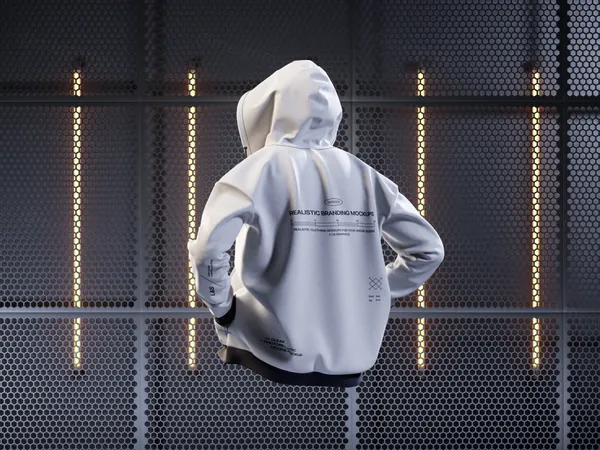 高质量卫衣连帽衫服装设计灯光个性场景展示样机模板 Hoodie and Sweatshirt Mockup-1