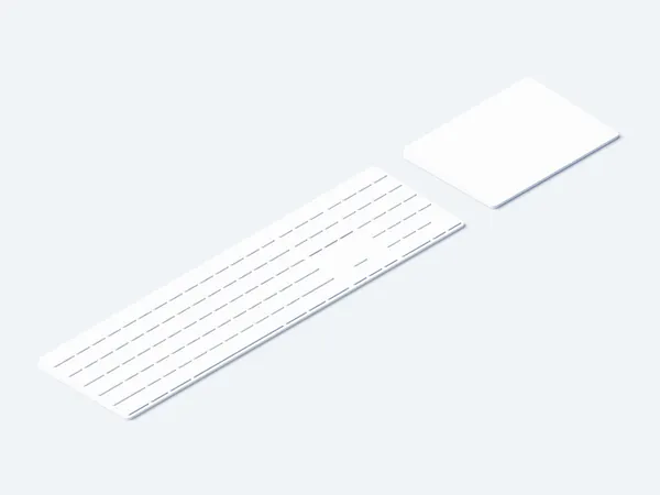 极简主义苹果键盘等距视角展示样机模板 Keyboard Clay Mockup-1