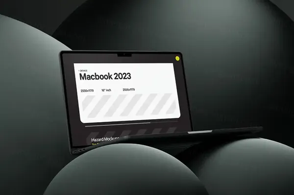 高质量笔记本极简主义抽象场景展示App设计UI贴图样机模板 MacBook Mockup-3