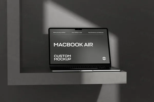 工业风场景苹果笔记本网页设计贴图展示样机模板 Macbook Air M2 Mockup-8