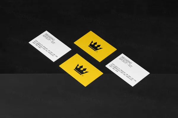 高端商务名片卡片品牌包装VI设计提案贴图展示样机模板 Branding Mockups-4