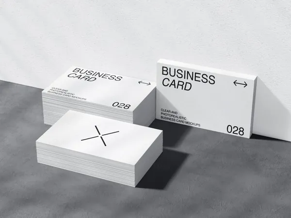 极简主义名片品牌设计提案贴图展示样机模板素材 Qubus Stationery Mockups