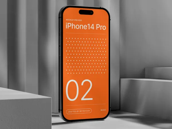 极简创意场景苹果手机UI界面APP展示样机模板素材 Colourful iPhone 14 Pro Mockups-7