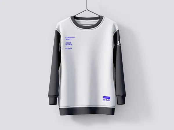 高质量长袖卫衣服装设计挂拍贴图展示样机模板 Hoodie and Sweatshirt Mockup-2