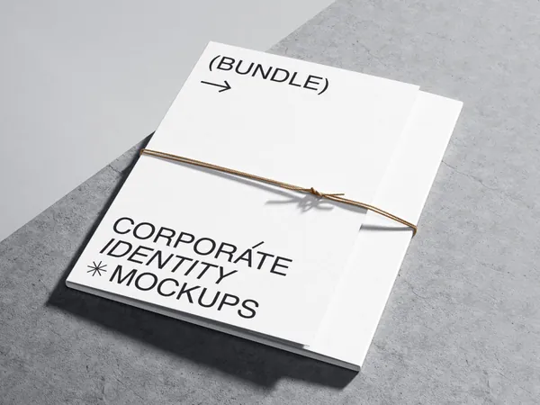 极简主义品牌设计提案贴图展示样机模板素材 Qubus: Brutal Stationery Mockups-2
