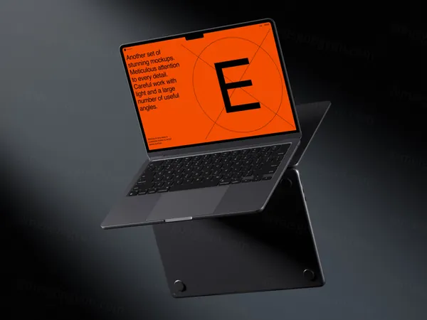 高质量苹果笔记本创意场景展示网页设计提案样机模板素材 MacBook Air Mockup-12