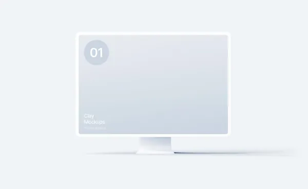 极简主义苹果电脑正视角网页APP设计UI贴图展示样机模板 iMac Mockups