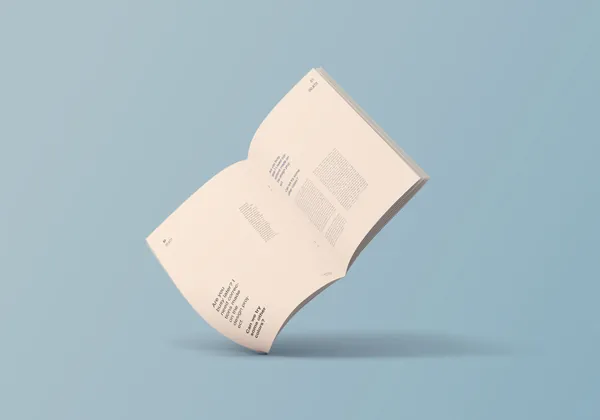 高质量极简主义悬浮杂志宣传册设计贴图展示样机模板 A4 Floating Magazine Mockup-4