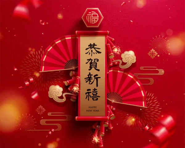 东方传统新年新春龙年中国春节迎新春EPS矢量插画海报素材-18