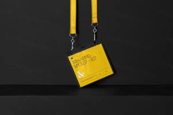 高端员工吊牌工牌入场证件品牌VI设计提案贴图展示样机模板 Branding Mockups