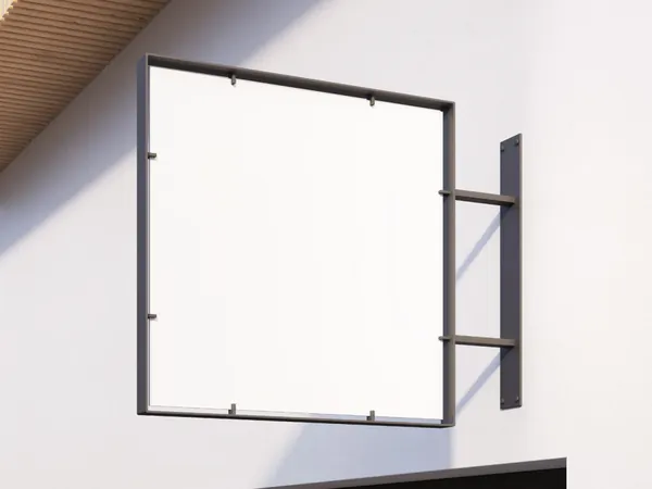 金属招牌路口店铺指示牌路牌导视系统设计提案贴图展示样机模板 Metal Signs Mockups-3