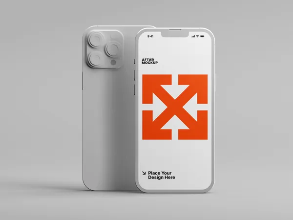 超高质量极简主义苹果手机APP设计UI界面贴图展示样机模板 iPhone Clay Mockups-8