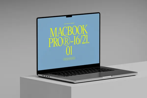 极简创意场景苹果笔记本网页设计展示样机模板素材 Magnetic MacBook Pro 16 Mockups-6