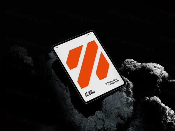 高质量3D渲染抽象场景苹果平板电脑Web网页设计贴图展示PSD样机模板素材 iPad Mockups-8