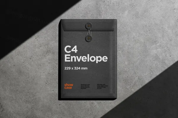 信封文件袋文件夹深灰系冷淡风高端品牌设计提案展示样机模板套装 Grey Series Mockup-5