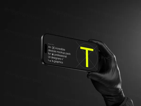 最新 iPhone 16 Pro 手持苹果手机高端极简场景品牌视觉 UI 贴图样机 PSD模板-12