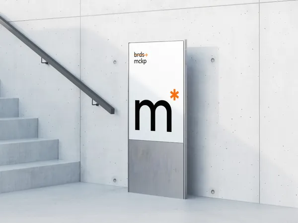 高质量地下商场地铁站路口导视灯箱广告牌设计提案贴图展示样机模板 Boards Mockups