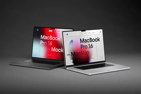 高质量极简风创意场景苹果笔记本网页设计提案展示样机模板 MacBook Pro 16 Mockup-8