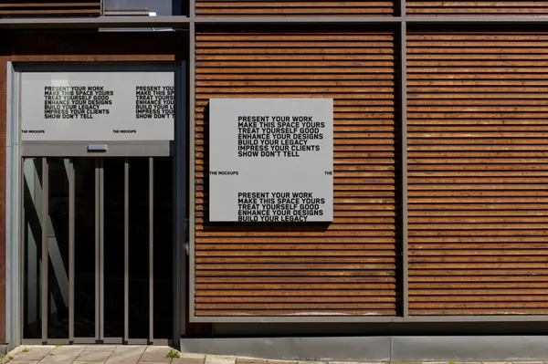 高质量城市都市街道店铺招牌广告牌设计贴图展示样机模板 TM-SIGN-004