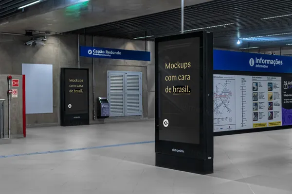 高质量高清摄影数字显示屏户外灯箱广告设计贴图展示样机模板 Digital Screen Mockup-3