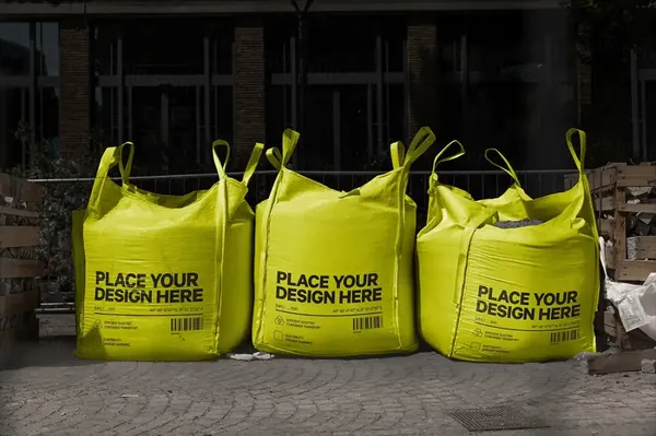 户外工地混泥土沙袋实拍建筑公司企业品牌设计VI提案展示样机模板 Construction Mockup