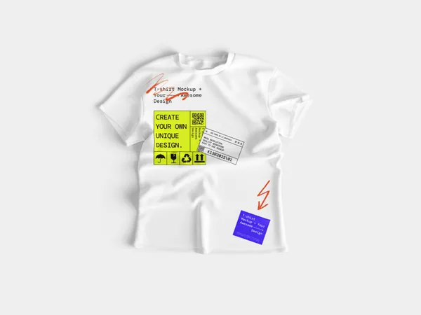 高质量女士短袖T恤极简场景服装品牌设计贴图展示样机模板 T-Shirt Mockups-2