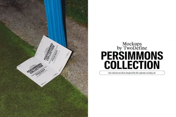 夜晚户外实拍杂志书籍设计贴图展示样机模板素材  Magazine Mockup