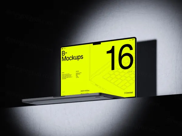 高质量苹果笔记本创意场景网页设计Web贴图展示样机模板 B - MacBook 16 Pro Mockups-4