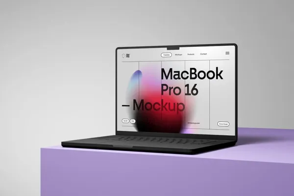 高质量极简风创意场景苹果笔记本网页设计提案展示样机模板 MacBook Pro 16 Mockup-14