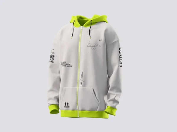 高质量长袖卫衣连帽衫服装设计立体镂空展示样机模板 Hoodie and Sweatshirt Mockup-1