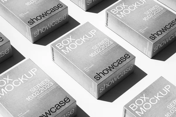 高质量等距视角平铺纸盒品牌包装设计贴图展示样机模板 Box Mockup-3