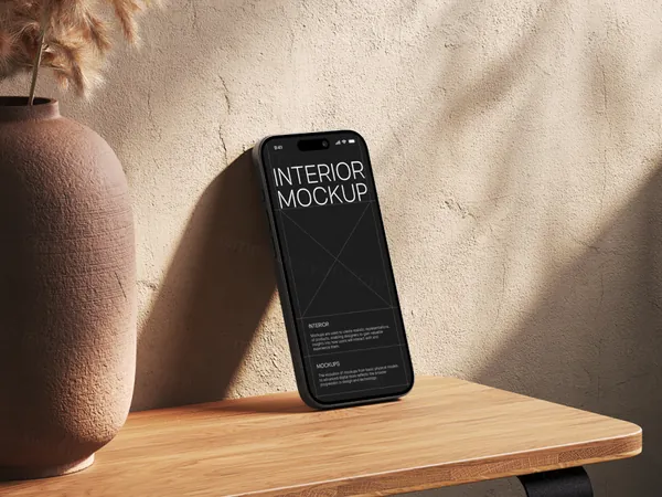 高质量北欧高雅家具装饰酒店陈设App品牌UI设计贴图展示样机PSD模板-6