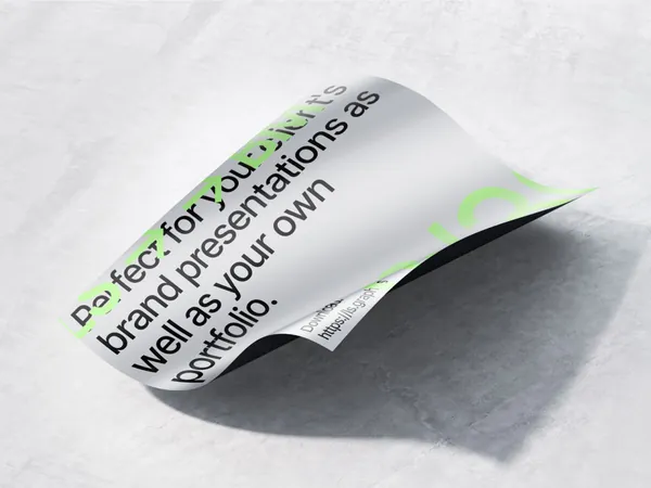 高质量铝箔纸金属纸张宣传单海报设计贴图展示样机模板 Metallic Paper Mockups-12