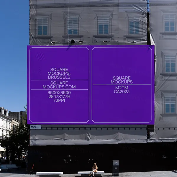 户外高清实拍无CG建筑装修围栏广告牌海报设计提案展示样机模板 BILLBOARD Mockup