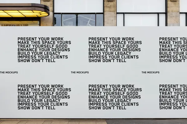 高质量城市摄影都市街道地产围栏广告牌海报设计贴图展示样机模板 TM-BILLBOARD-021