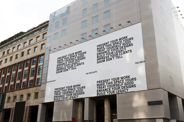 高质量城市摄影都市街道地产围栏广告牌海报设计贴图展示样机模板 TM-BILLBOARD-008