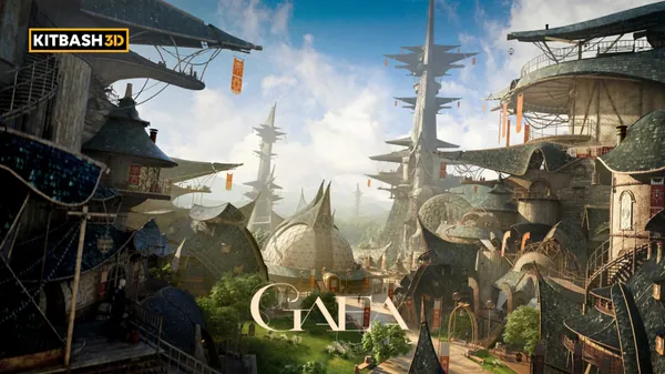 大型3A游戏级蒙古包部落庭院建筑工程3D模型文件 KitBash3D - GAEA