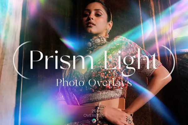 高质量超清虹彩棱镜光照炫光阳反射图片叠加效果素材合集 Prism Light Photo Overlays