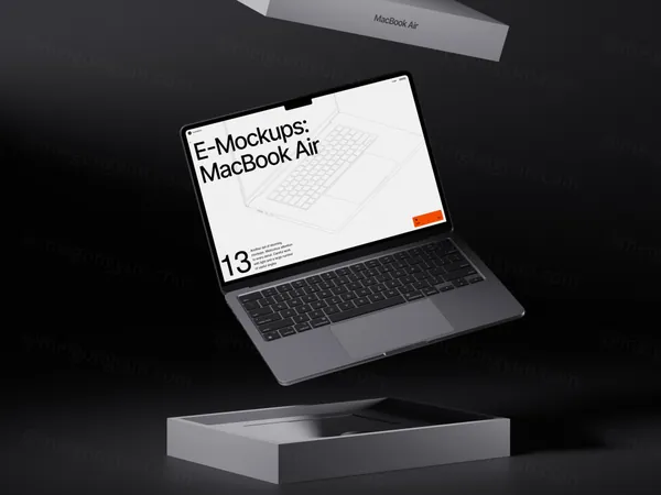 高质量苹果笔记本创意场景展示网页设计提案样机模板素材 MacBook Air Mockup-2
