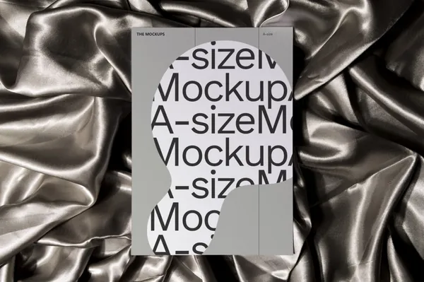 高质量实拍无CG宣传单海报广告设计贴图展示样机模板 TM FABRIC 002