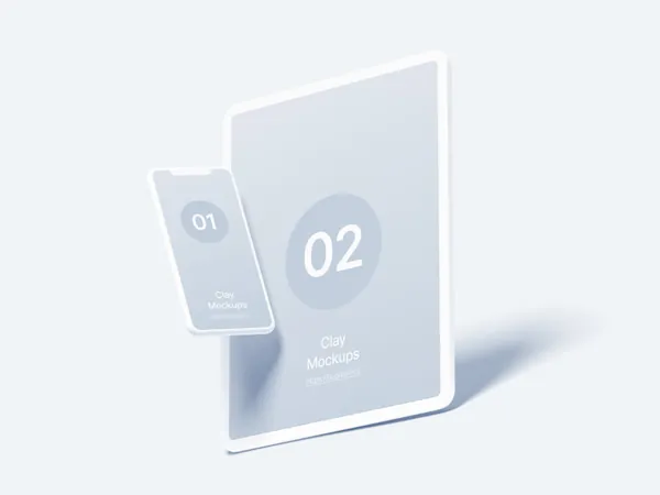 极简主义Apple白模手机APP设计UI界面贴图展示样机模板 iPhone Clay Mockups-7